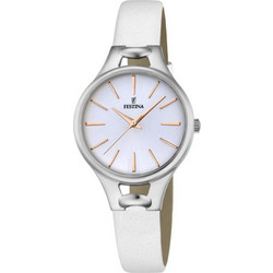 Festina Trend Γυναικείο Ρολόι με Λευκό Δερμάτινο Λουράκι F16954/1