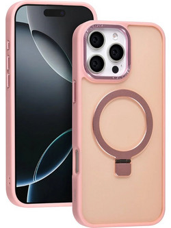 TUNIQ iPhone 16 Pro Max Back cover case - Magsafe - Ringstand - Pink