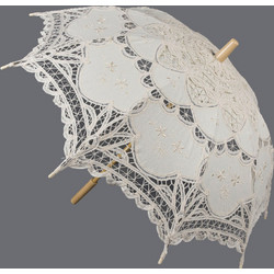 Χειροποίητη ομπρέλα (48cm) μπέζ SilkFashion