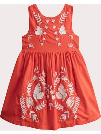 Παιδικό Φόρεμα για Κορίτσια Orange Embroidery ΠΟΡΤΟΚΑΛΙ