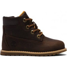 Timberland Pokey Pine 6In Παιδικά Αρβυλάκια Σοκολατί Δερμάτινα με Φερμουάρ TB0A2NC3931