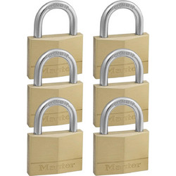 MasterLock ΣΕΤ 6 λουκέτα μπρούτζινα 40mm με ίδιο κλειδί