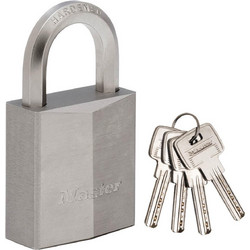 MasterLock Λουκέτο μπρούτζινο επινικελωμένο, βαρέως τύπου με εξάγωνο λαιμό 40mm