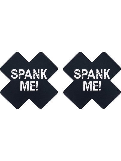 Spank Me Cross Nipple Pasties Black