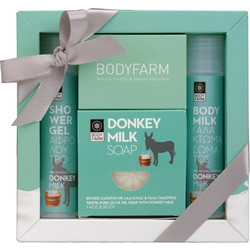 Bodyfarm Set Donkey Milk Shower Gel 50ml + Shampoo 50ml + Soap 150gr