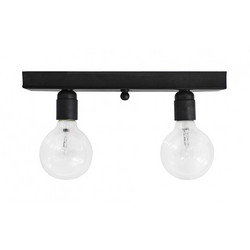 Heronia Lighting ΚΑ-01CE Κρεμαστό Φωτιστικό Οροφής Ράγα Δίφωτο E27 Μαύρο 31-0755