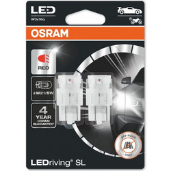 Λάμπες W21/5W LED Κόκκινο Osram LEDriving SL 12V 2τμχ | OSRAM 7515DRP-2BL