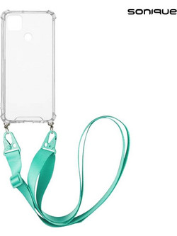 Sonique Armor Clear Θήκη Σιλικόνης με Strap Xiaomi Redmi 9C Light Blue