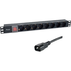 Equip Πολύπριζο Rack 19" 1U με Καλώδιο C14 1.8m & 8 Sockets