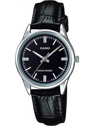 Casio Γυναικείο Ρολόι με Μαύρο Δερμάτινο Λουράκι LTP-V005L-1A