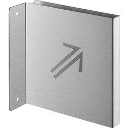 Πινακίδα σήμανσης βέλος 45 πάνω δεξιά 120x120 mm ανοξείδωτη αυτοκόλλητη κάθετη THIRARD (00422387)