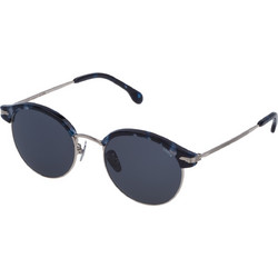 Lozza SL2299M 0579 Γυαλιά Ηλίου Στρογγυλά Κοκάλινα Μεταλλικά Ασημί με Μαύρο Polarized Φακό