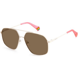 Polaroid Eyewear PLD6173/S 10A/SP Γυναικεία Γυαλιά Ηλίου Τετράγωνα Μεταλλικά Λευκά με Καφέ Polarized Καθρέπτη Φακό
