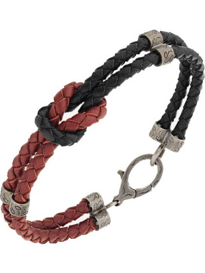 Marco Dal Maso Lash Marine Knot & Double Leather Βραχιόλι Black & Red AGBR0098-01BVPR2N2-M