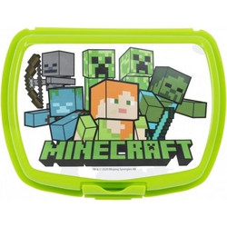 Stor Minecraft Πλαστικό Παιδικό Δοχείο Φαγητού Πράσινο 40438