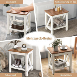 Costway Επιδαπέδια Ραφιέρα Μπάνιου Ξύλινη 43x32x47cm BA7863CF 03008775
