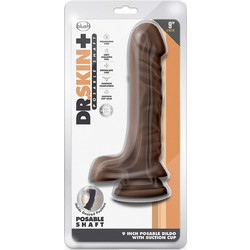 Blush Dr. Skin Plus Ρεαλιστικό Dildo με Βεντούζα & Όρχεις 23cm Chocolate