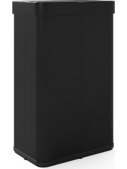 Costway Κάδος Απορριμμάτων 60L με Φτερωτές Πόρτες & Αισθητήρα Κίνησης Υπερύθρων από Ανοξείδωτο Ατσάλι σε Μαύρο χρώμα 66 x 41 x 26,5 εκ (κλειστό) GY10027DK