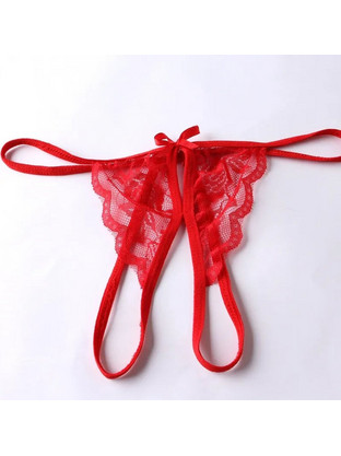 Sexy Lace Thong Red