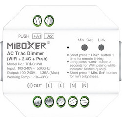 Triac Dimmer Κυτίου 220V WiFi + RF + Μπουτόν Push Button TRI-C1WR MIBOXER