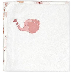 Baby Star Elephant Αδιάβροχο Σελτεδάκι Αλλαξιέρας Μωρού 100% Βαμβακερό Πετσετέ Λευκό Ροζ 40x60cm
