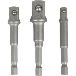 ΚΑΡΥΔΑΚΙ ΑΝΤΑΠΤΟΡΑΣ HEX ΣΕΤ 3τμχ (1/4" 3/8" 1/2") WP408250 WORKPRO (PROFI) (ΚΑΡΤΕΛΑ)
