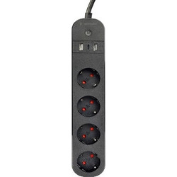 Gembird Smart Πολύπριζο 4 Θέσεων με 2 USB-A, 1 USB-C και Καλώδιο 1.5m