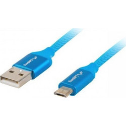 Lanberg Regular USB 2.0 to micro USB Cable Μπλε 1.8m (CA-USBM-20CU-0018-BL) CA-USBM-20CU-0018-BL