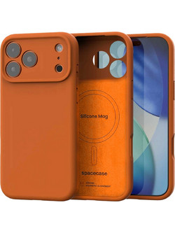 Θήκη iPhone 17 Pro Spacecase Silicone Mag Case Σιλικόνης με MagSafe - Orange (5905719138257)