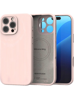 Θήκη iPhone 16 Pro Max Spacecase Silicone Mag Case Σιλικόνης με MagSafe - Baby Pink (5905719137946)