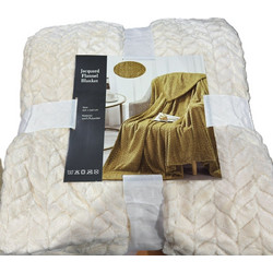 Κουβέρτα 220x240 Υπέρδιπλη 320gsm Fleece Palatex Tango- Ecru