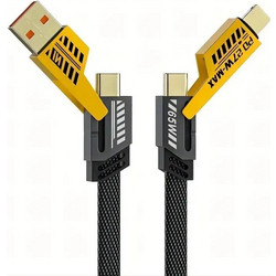 Καλώδιο Φόρτισης 4-σε-1 Super Fast - PD 27W / USB-C 65W, 1.2 m, Μαύρο