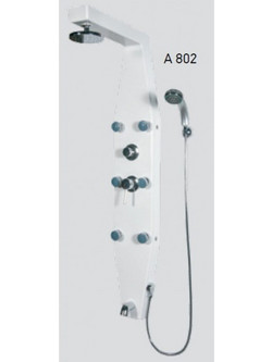 Sanitec A802 Χυτή Στήλη Ντους Υδρομασάζ Λευκή 22 x 50 / 7 x 135cm
