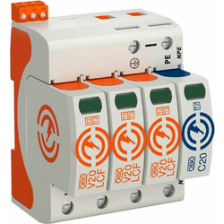 Αντικεραυνικό Τ2 3P+N 60Ka V20-LCF-3+1+FS-2 Leakage Current Free 280V Remote Contacts