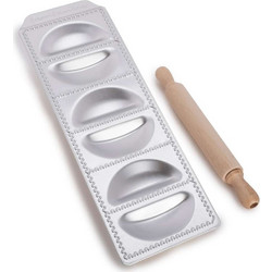 Φόρμα για 6 ραβιόλια 105x52 mm και ξύλινος πλάστης Raviolamp La Classica