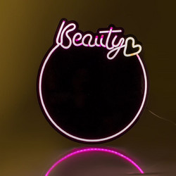 Καθρέφτης με LED Neon Στρογγυλός Beauty 36x39cm