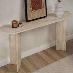 Κονσόλα Sira Megapap χρώμα travertine 150x35x75εκ. - MEGAPAP