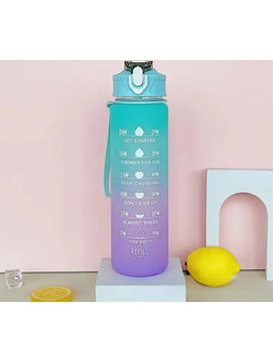 Παγούρι νερού χρωματιστό με ιμάντα 750ml - πράσινο/μωβ