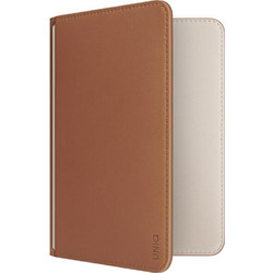 Uniq Belmont Passport Case with Apple Find My RFID Blocking Caramel Beige