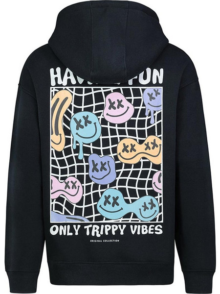 Sublevel Only Trippy Vibes Ανδρικό Φούτερ με Κουκούλα Μαύρο H10608BC21477M23400
