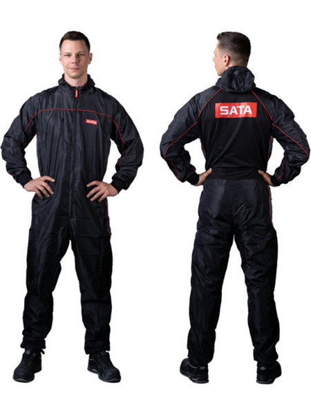 1204487 SATA SUIT STANDARD, ΠΟΛΥΕΣΤΕΡΙΚΗ ΟΛΟΣΩΜΗ ΦΟΡΜΑ ΠΡΟΣΤΑΣΙΑΣ ΒΑΦΗΣ ΜΕ ΚΟΥΚΟΥΛΑ - L (ΜΑΥΡΗ)