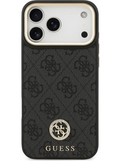 Θήκη GUESS για iPhone 17 Pro συμβατή με MagSafe (PU με λογότυπο 4G) Μαύρη