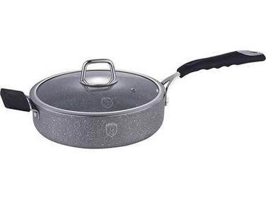 Berlinger Haus Grey Stone Touch Line BH-1165 Σωτέζα Αλουμινίου Αντικολλητική Μαρμάρινη Επίστρωση με Καπάκι 24cm