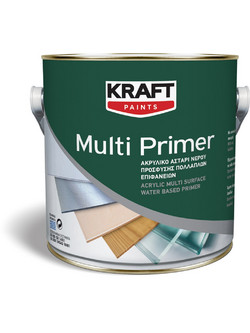 Kraft Paints Multi Primer Αντισκωριακό Ακρυλικό Αστάρι Νερού Αντισκωριακό Λευκό 0.75lt