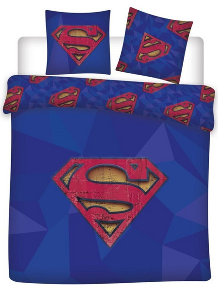 Superman Blue double, double duvet cover 240x220cm, 65x65 cm