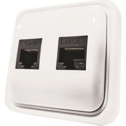ΠΡΙΖΑ ΜΙΝΙ ΤΗΛΕΦΩΝΟΥ ΔΙΠΛΗ RJ11 & RJ45 ΛΕΥΚΗ IP20