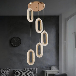 Stewe Home Eleni Κρεμαστό Φωτιστικό LED Χρυσό 40x90x90cm