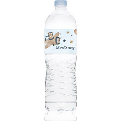 Ετικέτα Νερού Βάπτισης για μπουκάλι 0,5L Αυτοκόλλητη 20 x 4 εκατοστά με Αρκουδάκι, Αεροπλάνο