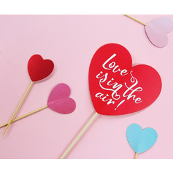 Topper τούρτας καρδιά Love is in the air RV-DPLS