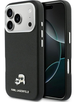 Karl Lagerfeld Karl & Choupette Pins Saffiano Magsafe για iPhone 17 Pro Max - Μαύρο